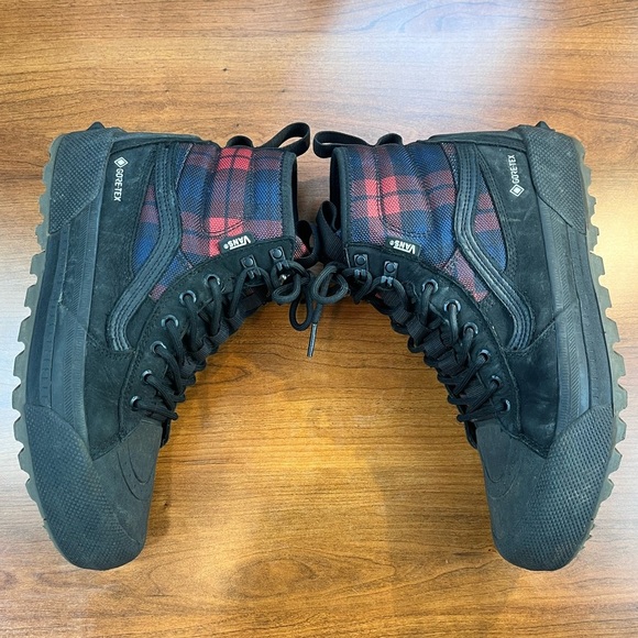 Vans SK8 Gor-tex MTE High Red Checked Lace Up Boots Sz 8.5 Inserts Cold Weather - Picture 13 of 16